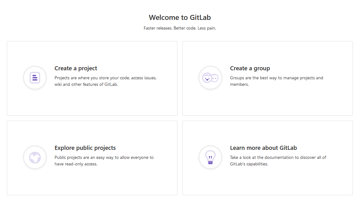 The GitLab dashboard.